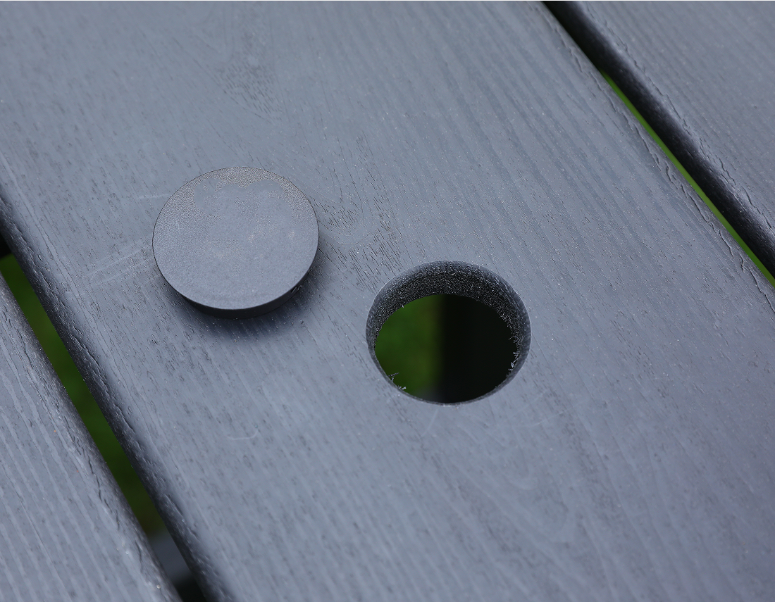 ধূসর HDPE আয়তক্ষেত্রাকার আউটডোর টেবিল