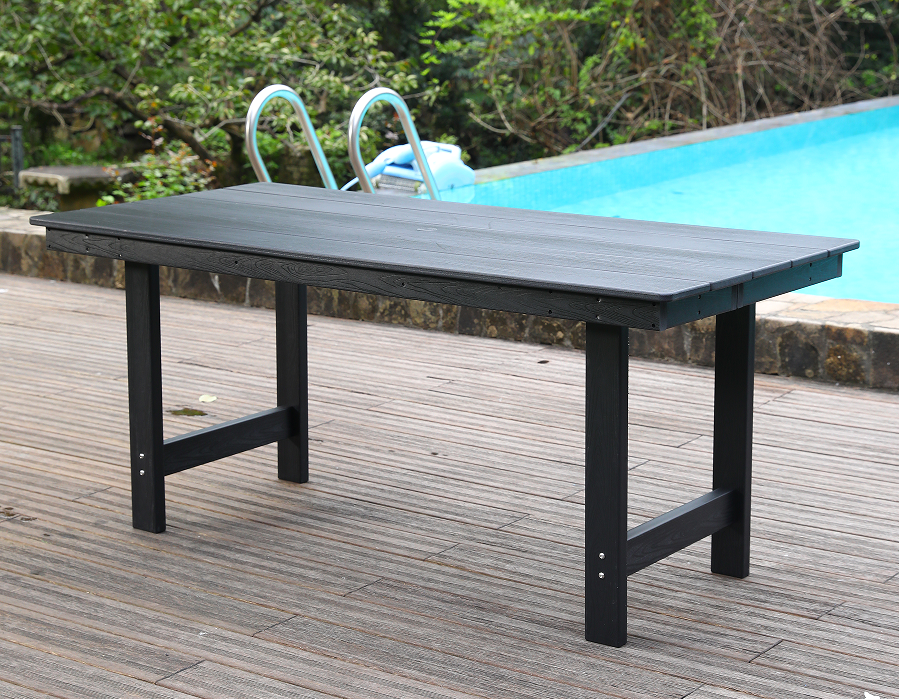 গভীর কালো বিডিং HDPE আয়তক্ষেত্রাকার টেবিল