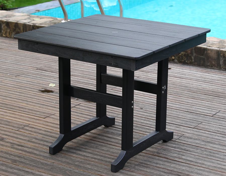 আবহাওয়া-প্রতিরোধী কালো HDPE স্কোয়ার টেবিল