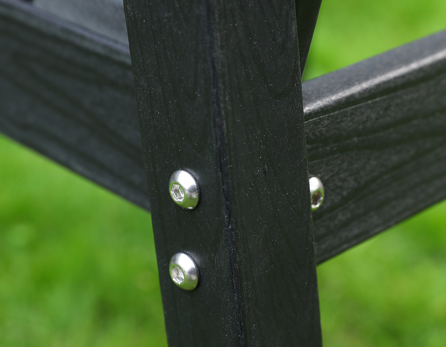 কালো 2-প্যাক ক্রস ব্যাক HDPE Adirondack ডাইনিং চেয়ার
