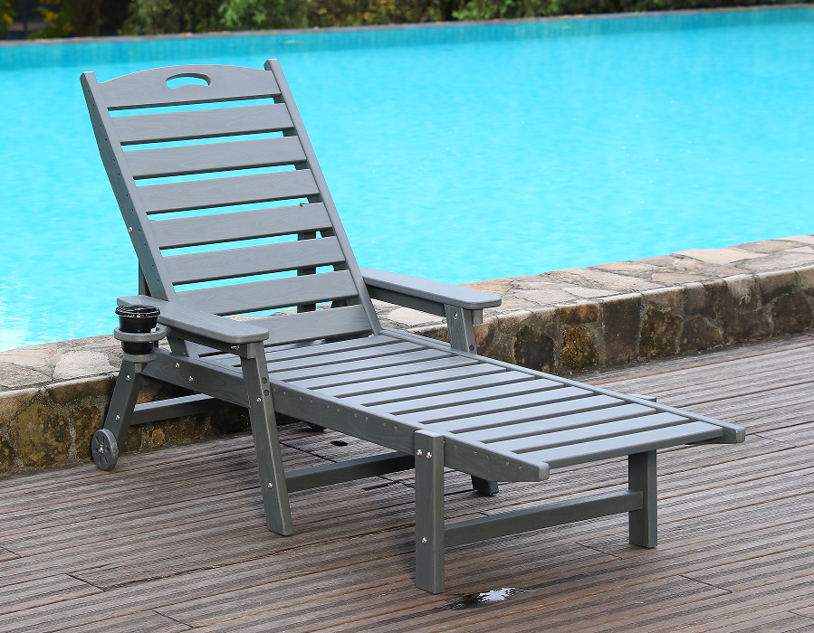 শহুরে ধূসর HDPE একক Adirondack লাউঞ্জ চেয়ার