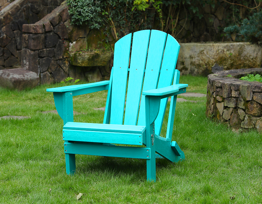 স্পন্দনশীল ফিরোজা HDPE ব্যাঙ Adirondack চেয়ার