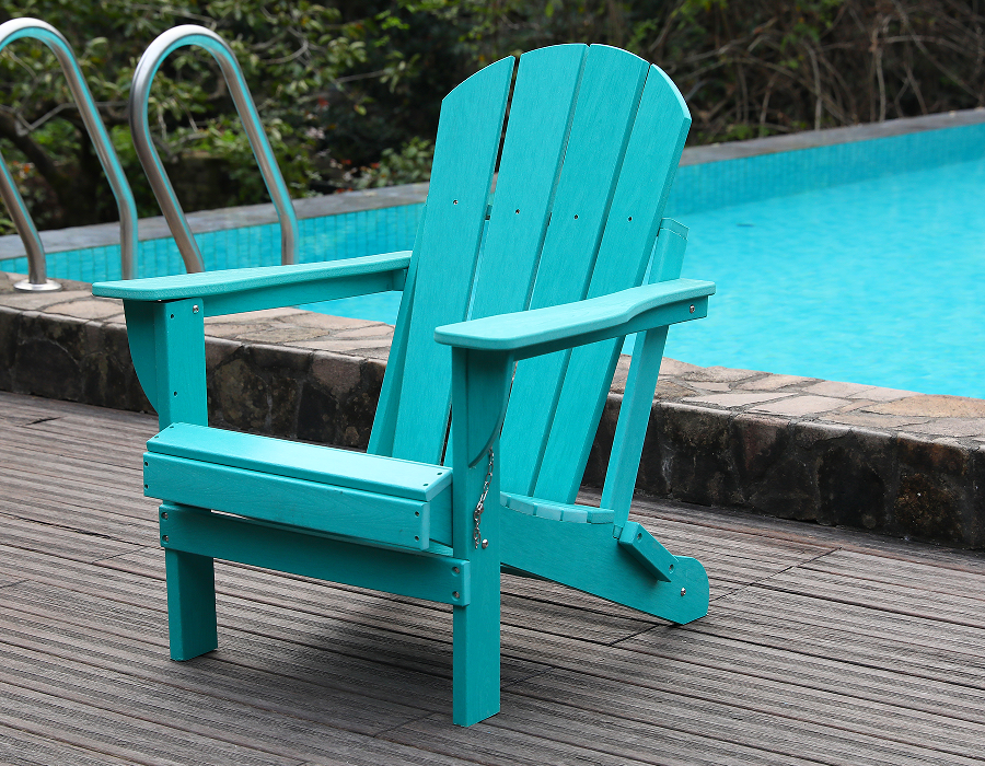 স্পন্দনশীল ফিরোজা HDPE ব্যাঙ Adirondack চেয়ার