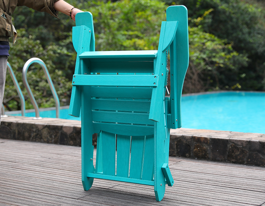 স্পন্দনশীল ফিরোজা HDPE ব্যাঙ Adirondack চেয়ার